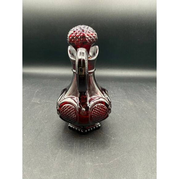 Vintage 1876 Avon Ruby Red Cape Cod Collection Syrup Pourer Bottle - Picture 4 of 8